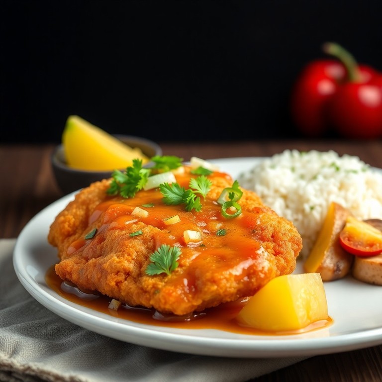 Asiatisches Schnitzel mit Süß-Sauer-Sauce (laktosefrei, ohne Paprika)