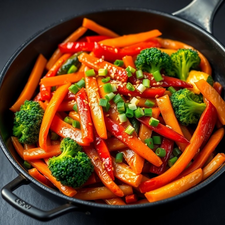 Stir-fry de Legumes com Molho de Gengibre