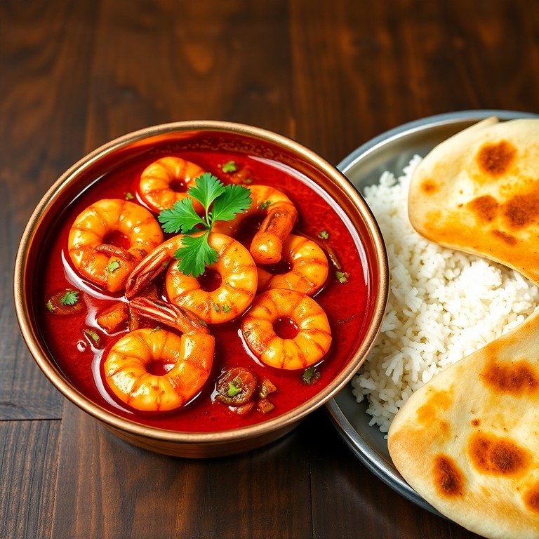 Indian Masala Prawns Curry