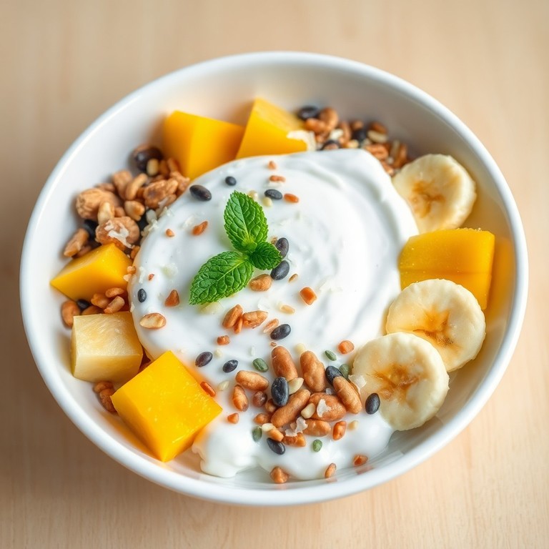 Tropisch Fruit- en Notenbowl met Kokosyoghurt