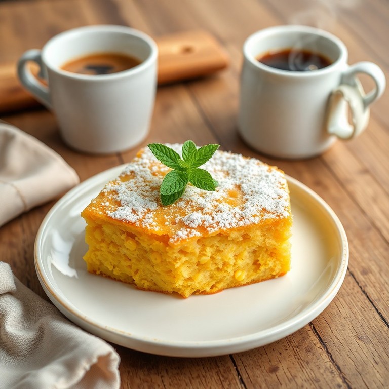 Bolo de Fubá Cremoso com Milho Verde