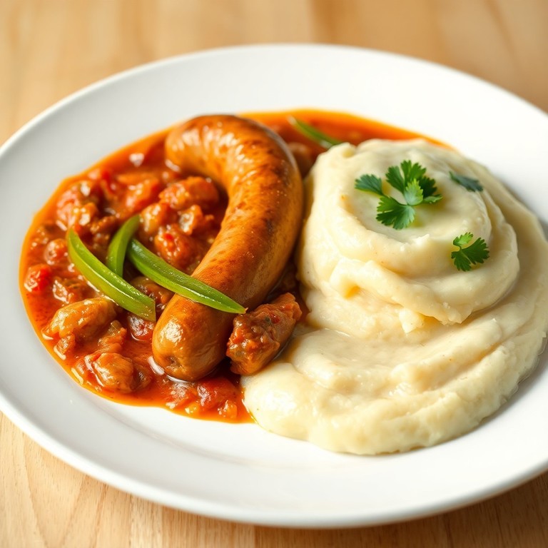 Salsicha ao Estilo Caipira com Purê de Batatas