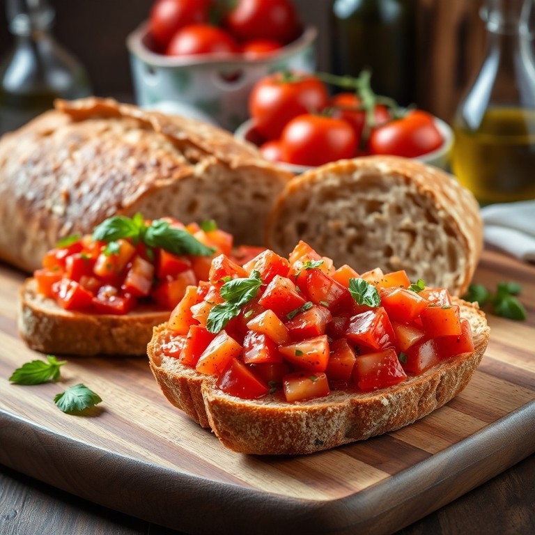 Homemade Italian Bread with Tomato Bruschetta