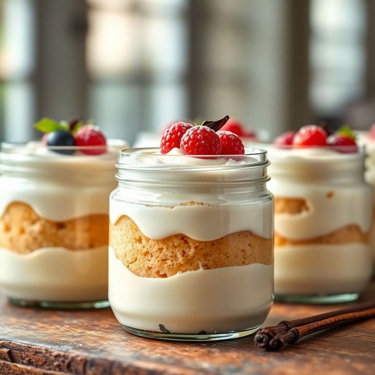 Milch-Vanille-Kuchen im Glas