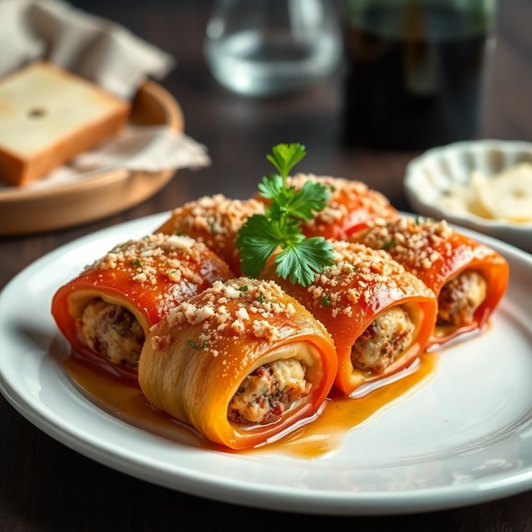 Involtini di Peperoni Ripieni di Carne e Pangrattato