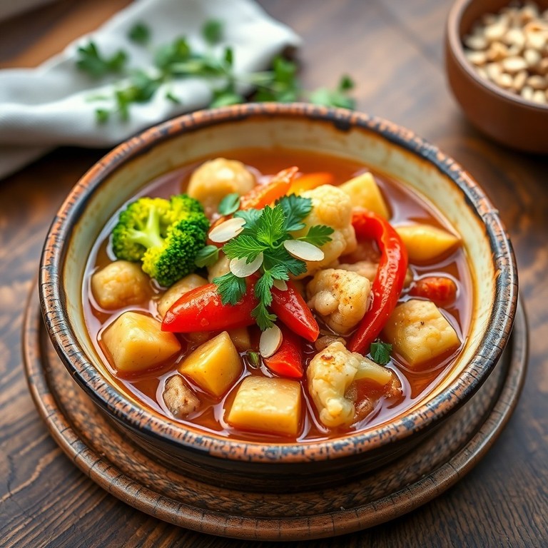 Ensopado de Frango com Verduras ao Estilo Oriental