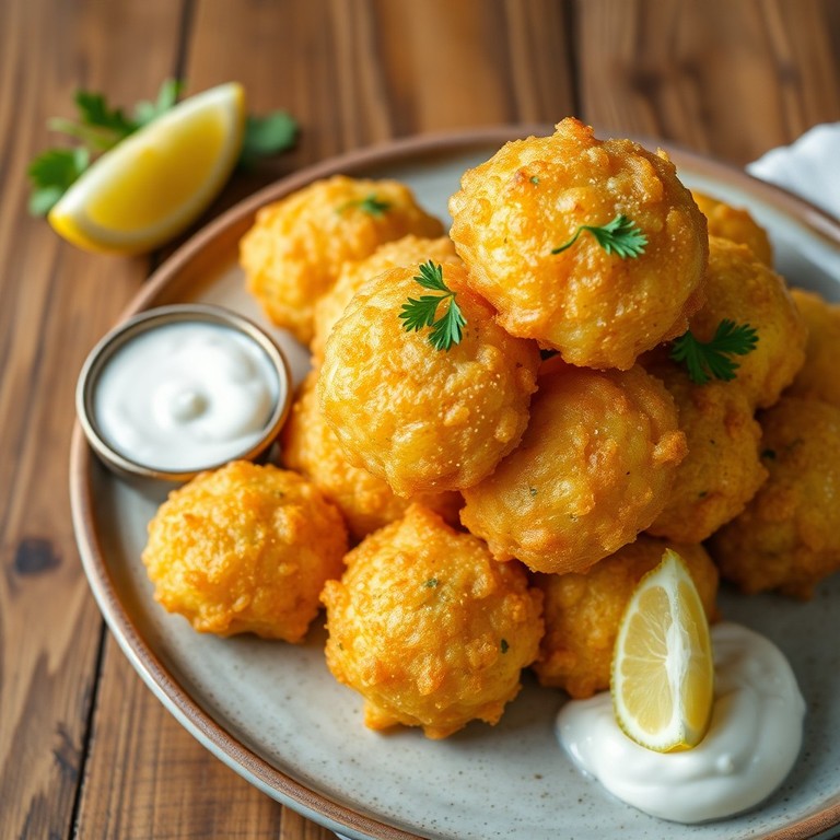 Buñuelos Salados de Queso y Hierbas