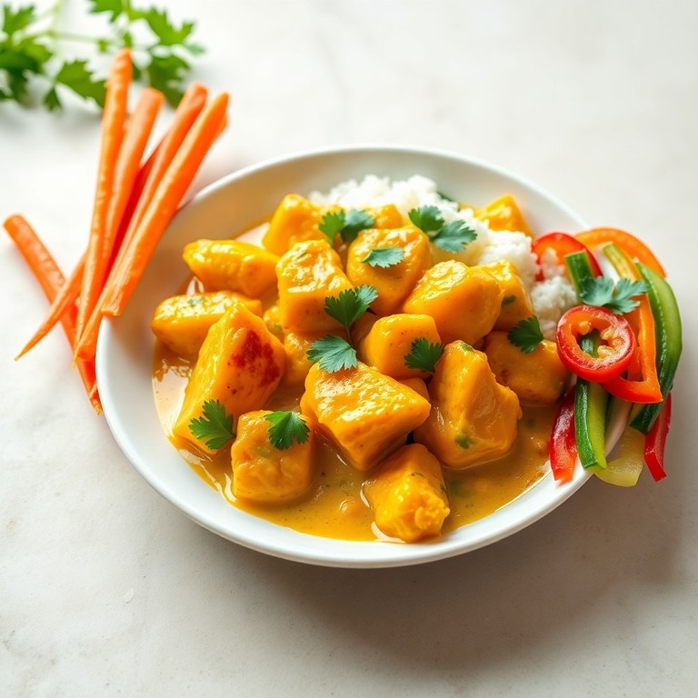 Frango ao Curry com Legumes Crocantes