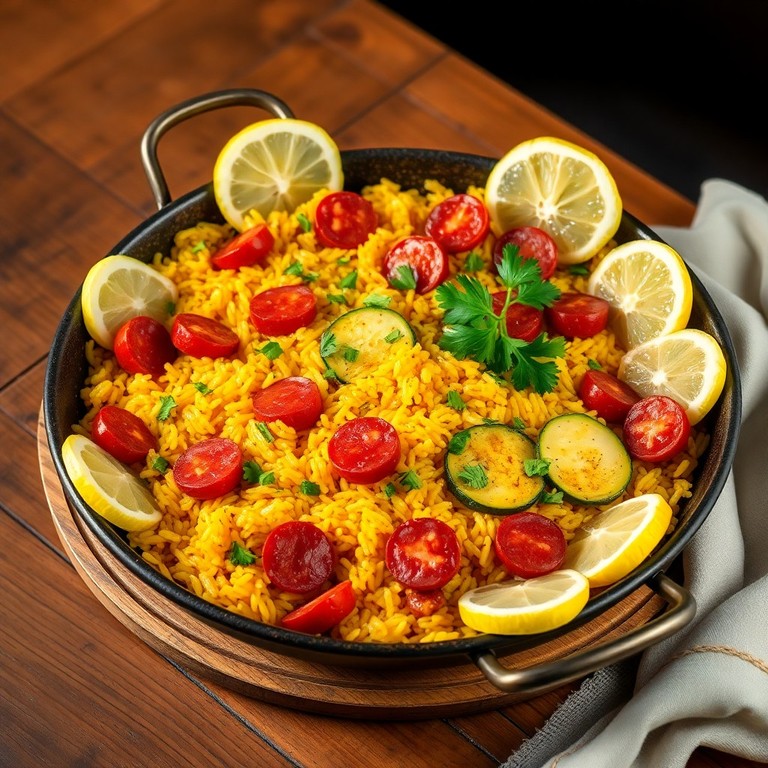 Paella Moderne au Chorizo et Courgettes