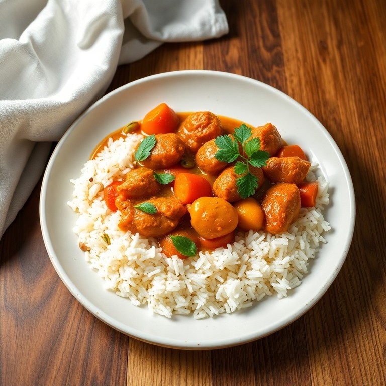 Spiced Chicken Tikka Curry with Fragrant Rice