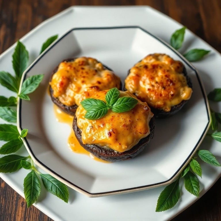 Portobello Gratinado com Queijo ao Estilo Mediterrâneo