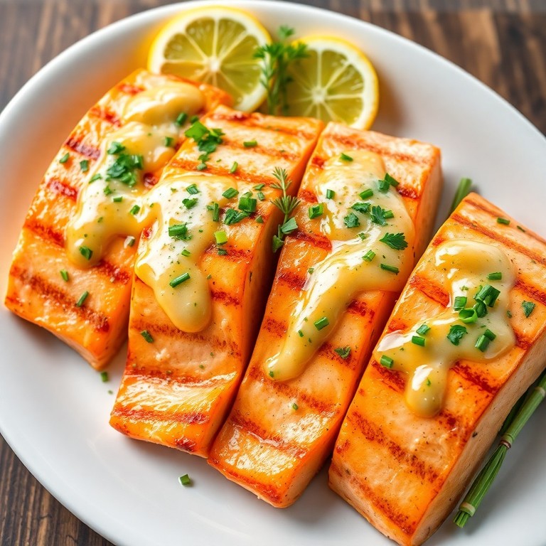 Gentle Grilled Salmon with Lemon Herb Sauce