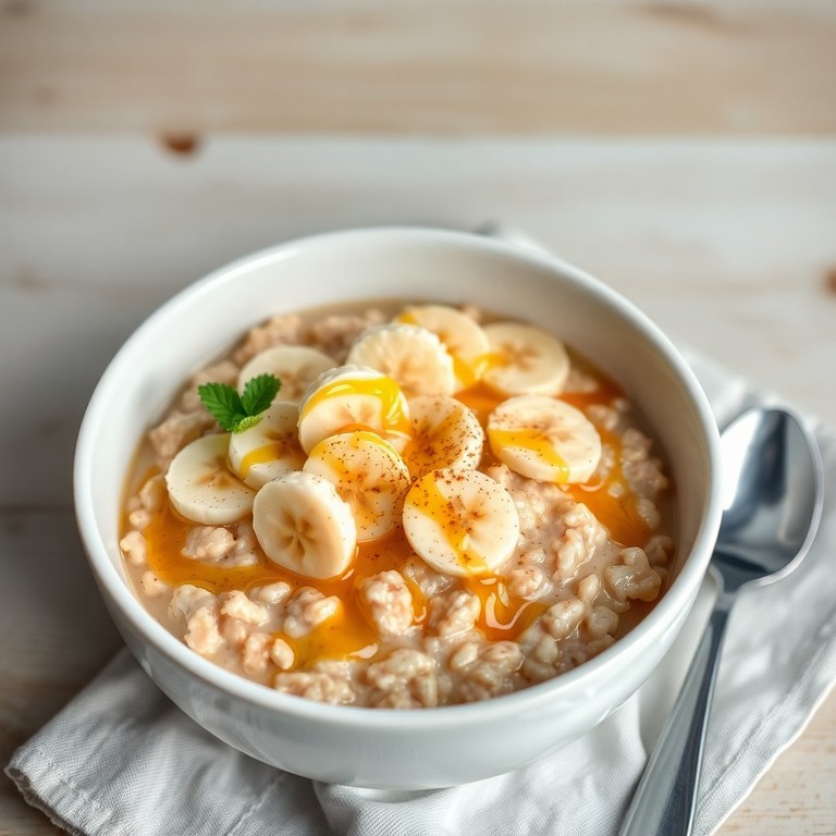 Warm Oatmeal with Bananas and Honey