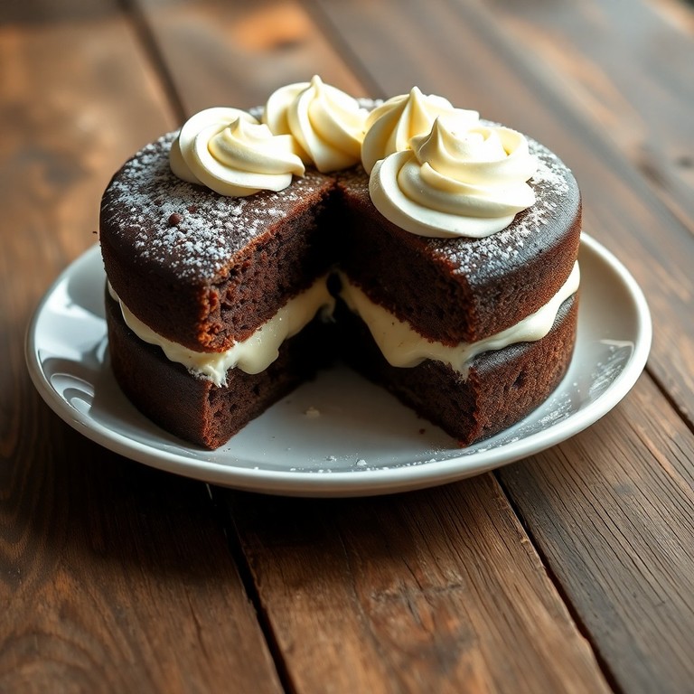 Bizcocho Esponjoso de Cacao y Dulce Crema