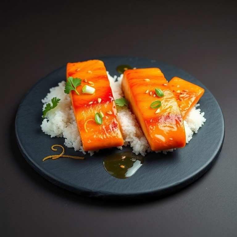 Saumon mariné à l'orange et jus de gingembre