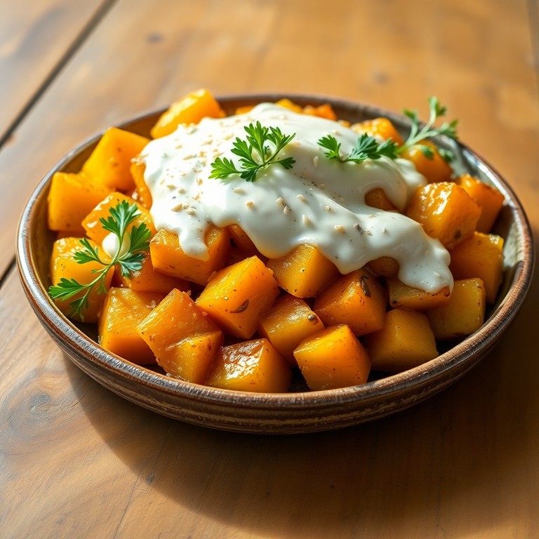 Zapallo y Papa al Horno con Salsa de Crema