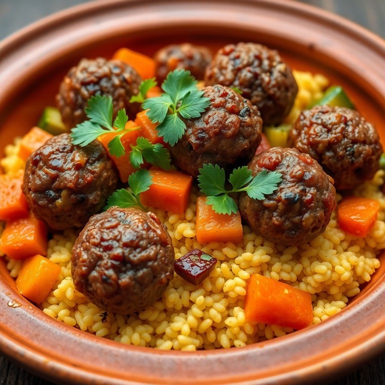 Couscous tunisien aux boulettes épicées