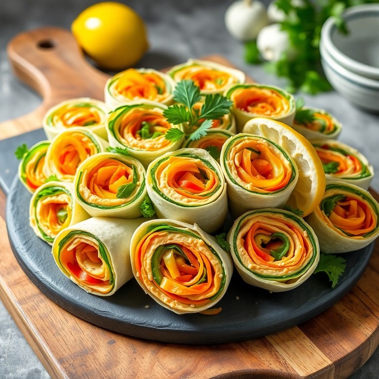 Rouleaux de Légumes et Hummus aux Herbes