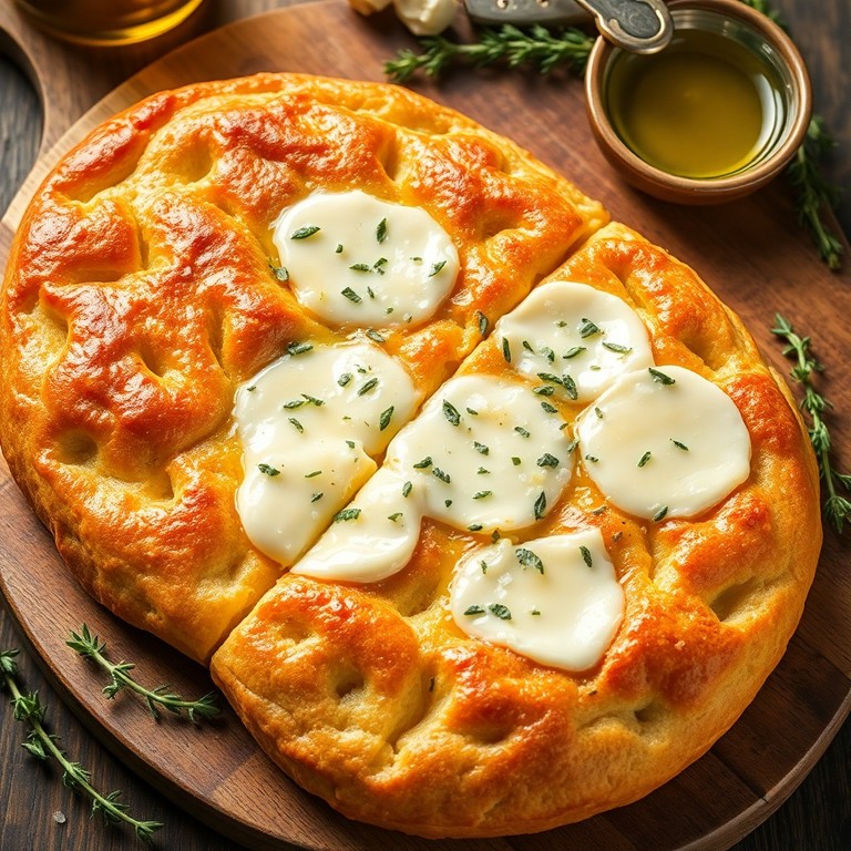 Focaccia de Trigo com Queijo e Orégano