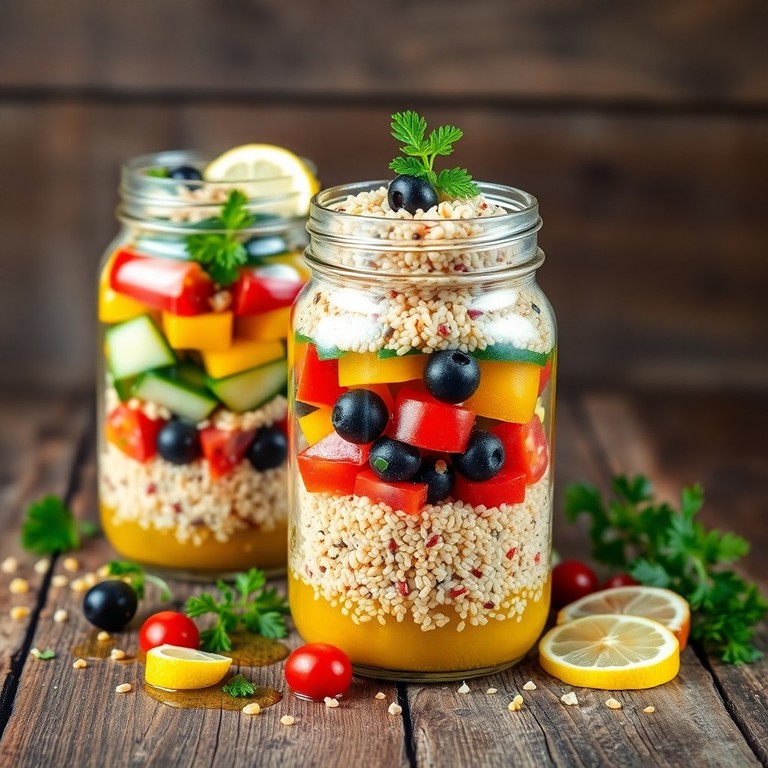 Mediterrane Quinoa-Gemüse-Gläser