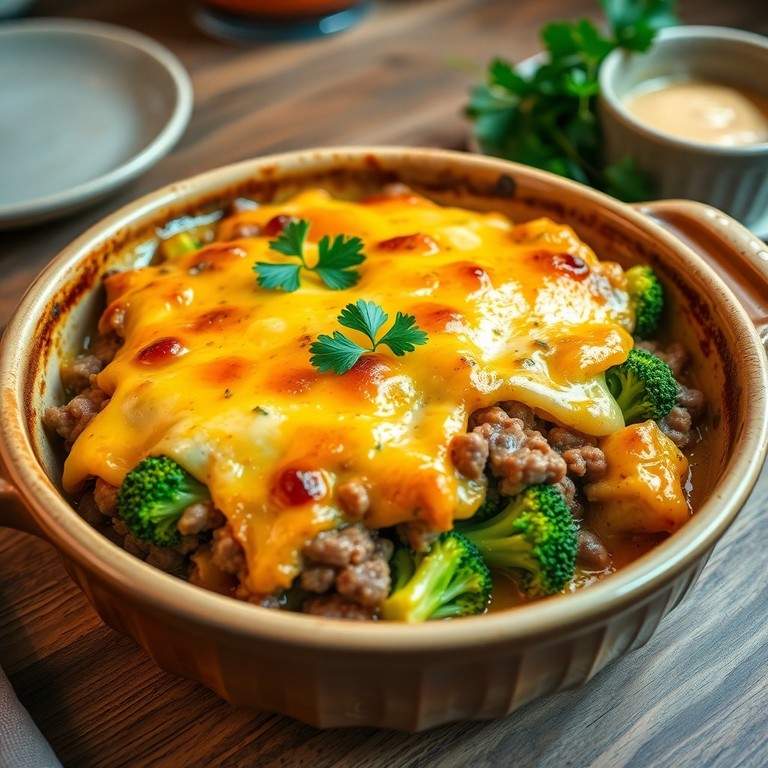 Hackfleisch-Käse-Auflauf mit Broccoli