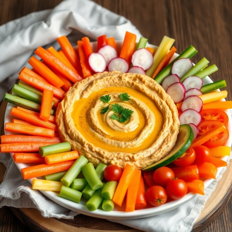 Würziger Linsen-Hummus mit Gemüseplatte (Vegan & Entzündungshemmend)