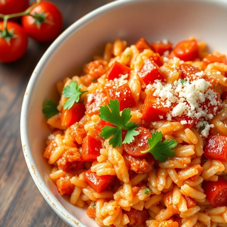 Eiwitrijke Paprika en Tomatenrisotto met Rode Ui