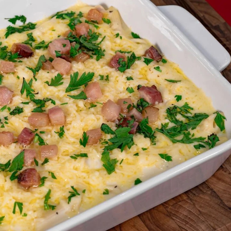 Espaguete ao Creme de Batata com Bacon Crocante