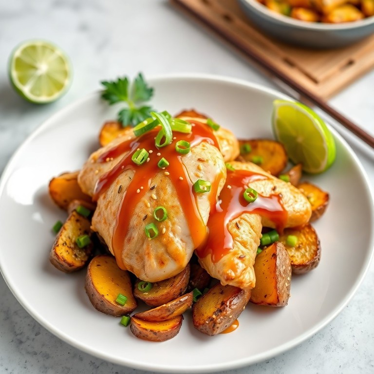 Frango ao Estilo Asiático com Batatas Teriyaki