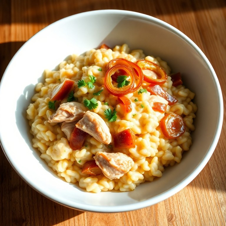 Risoto de Frango com Cebola Caramelizada