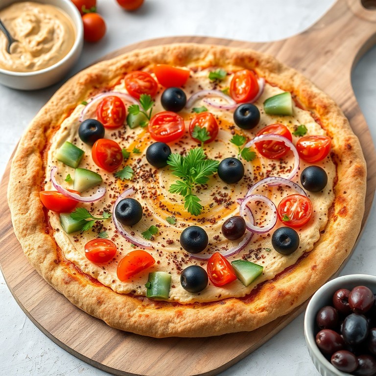 Veganer Dinkel-Pizza mit Mezze-Aromen