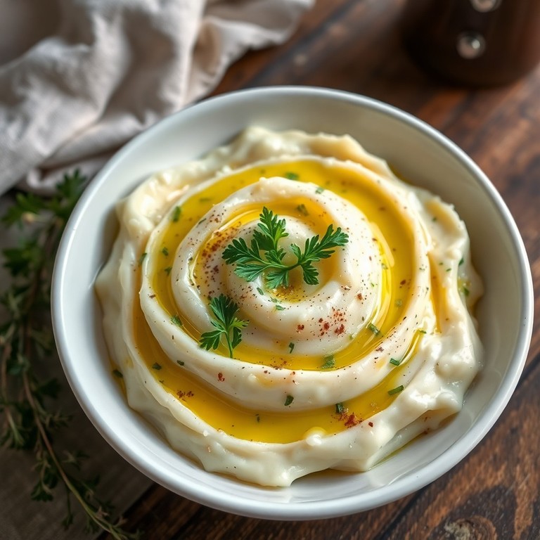 Mediterraner Kartoffel-Püree mit Olivenöl und Kräutern