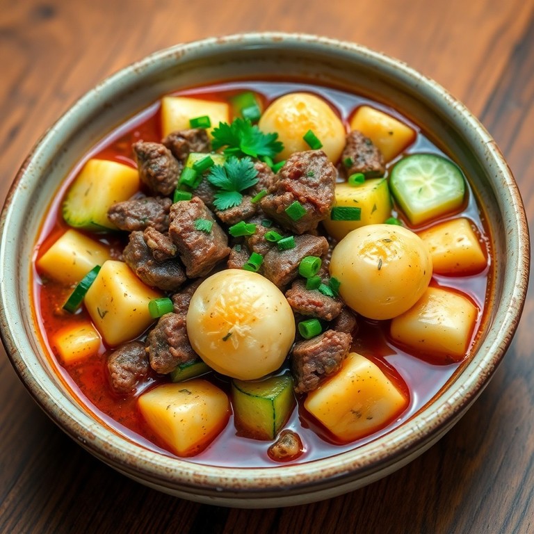 Herzhaftes Gnocchi-Ragout mit Fleisch und Gemüse