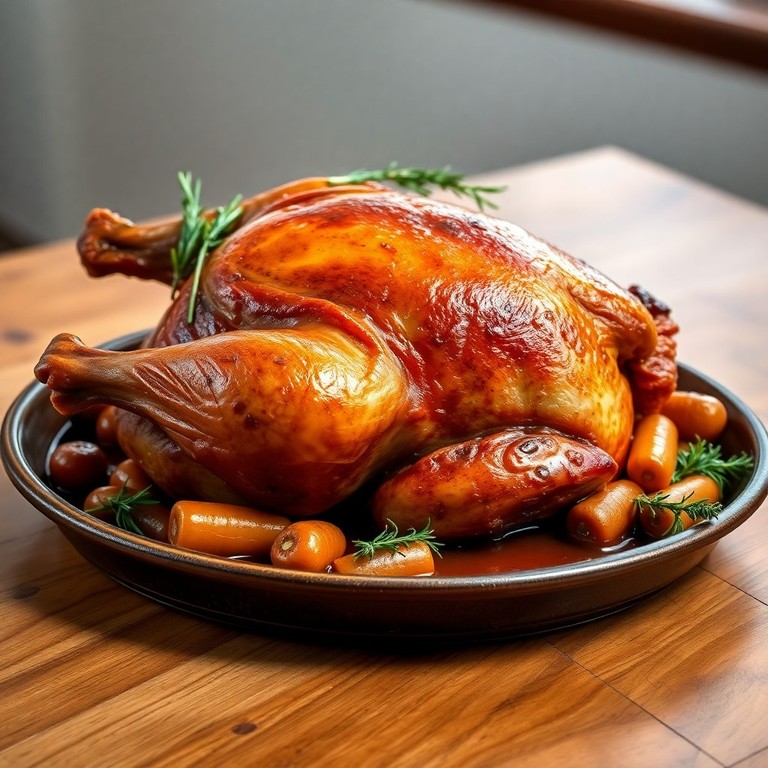 Gefrorene Gans im Ofen mit Kräutermarinade