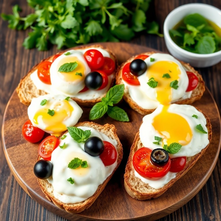Tartines de Yaourt et Œufs Pochés à la Méditerranéenne