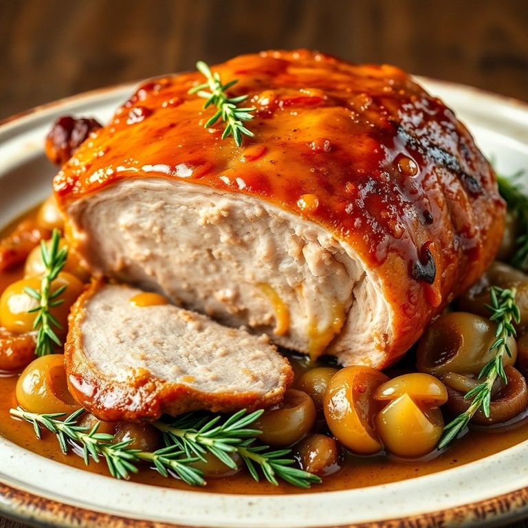 Rôti d'Épaule de Porc à la Moutarde et au Miel
