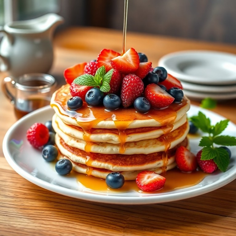 Pancakes aux baies et sirop d'érable