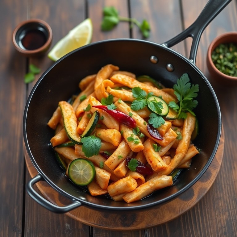 Kip en Courgette Roerbak met Aziatische Kruiden