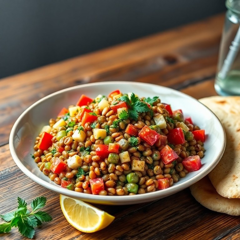 Orientalischer Linsensalat mit Zitronen-Kräuter-Dressing