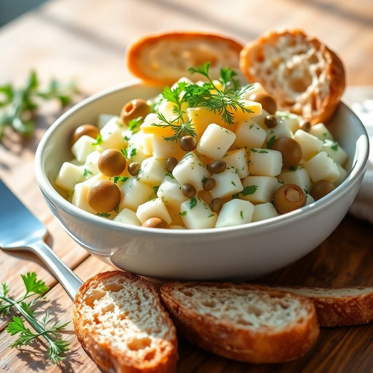 Mediterrane Eiersalat-Variation mit Kapern und Kräutern