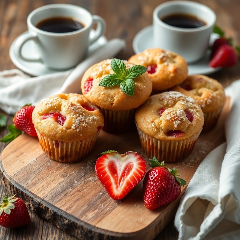 Aardbei-ricotta Cheesecake Muffins