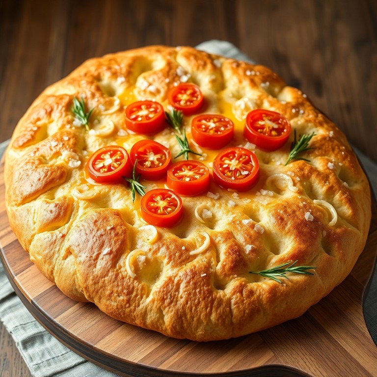 Focaccia de Masa Madre con Tomates Asados y Ajo