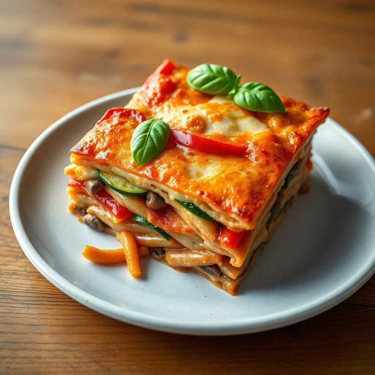 Lasaña de verduras y setas al estilo wok