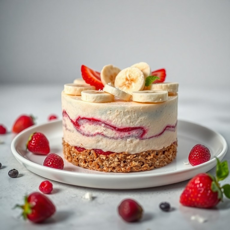 Gâteau Fusion Banane-Fraise Cru Sans Sucre, Œufs ni Lait