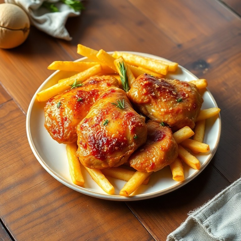 Knusprige Ofen-Hähnchenschenkel mit Rosmarin und Knoblauch