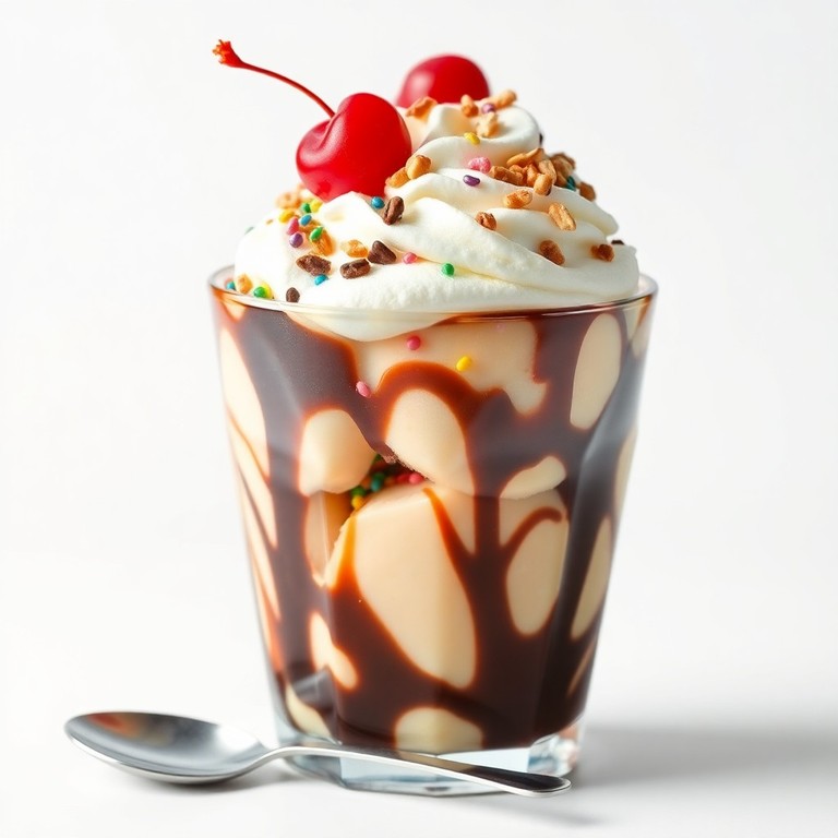 Chocolate Swirl Ice Cream Sundae