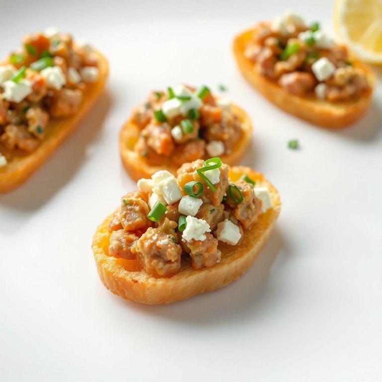 Rillettes de Maquereau Sur Crostini de Pâtes Croustillantes