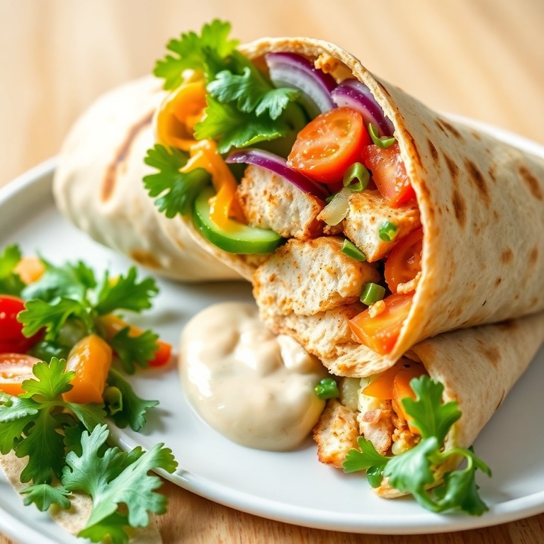 Wrap de Frango Grelhado com Vegetais