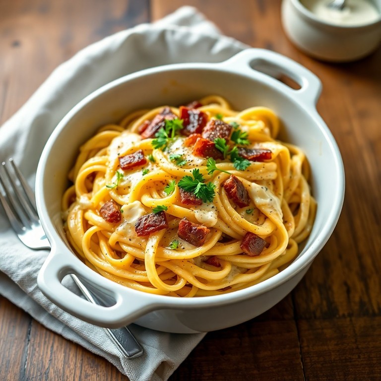 Tagliatelles aux Lardons et Comté Gratiné