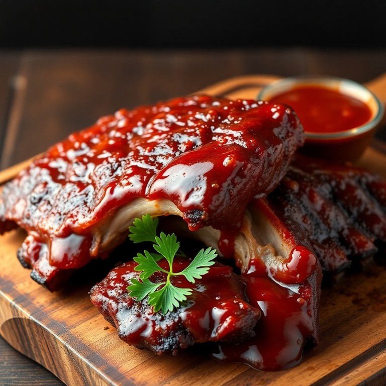 Costelinha Assada com Molho Barbecue Caseiro